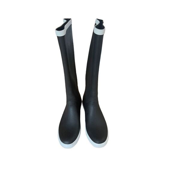 Cole Haan Womens Black Patent Leather Waterproof Tall Rain Boots Size 6 - Picture 6 of 10